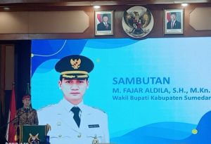 Wabup Sumedang, M. Fajar Aldila, SH, MKn saat memberikan sambutannya 